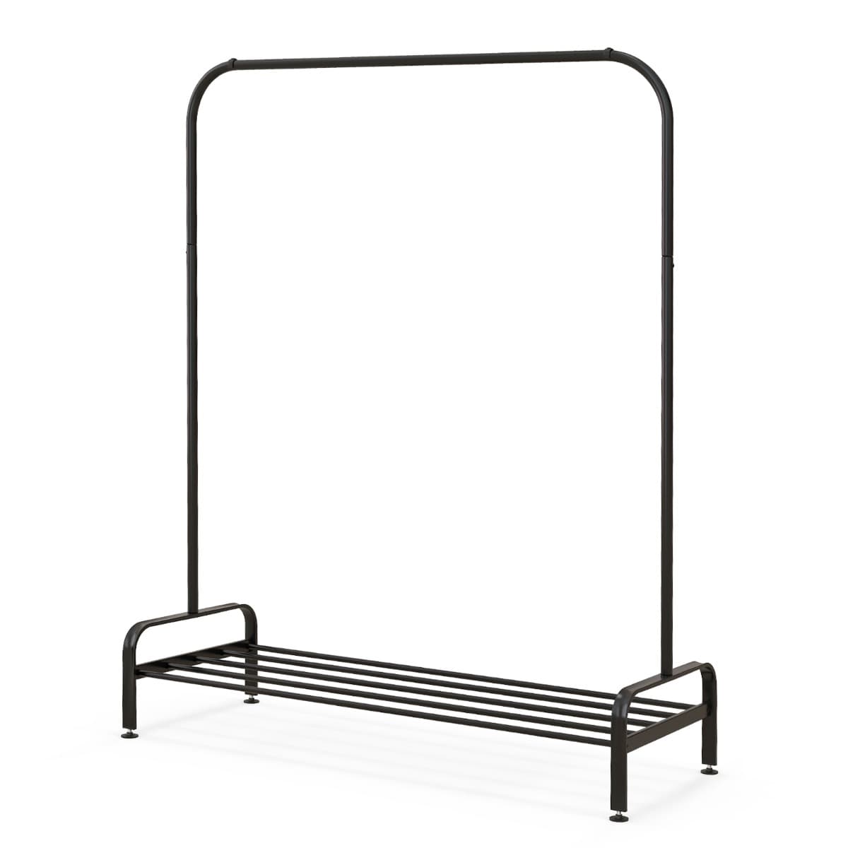 Portant à Vêtement avec Étagère de Chaussures Penderie Vêtement Hauteur 145CM Tube en Fer 4 Pieds Ré